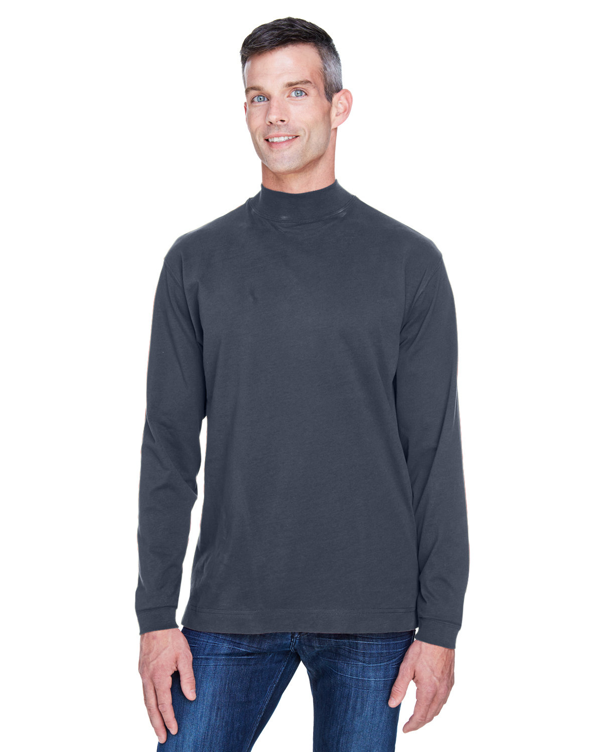 D420 Unisex Sueded Cotton Jersey Mock 