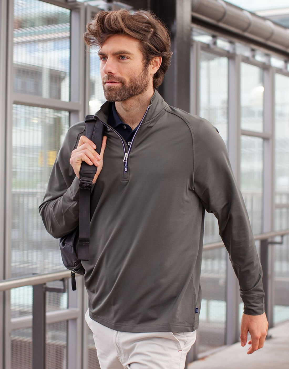 MCK01143 Men's Adapt Eco Knit Stretch Recycled Quarter Zip