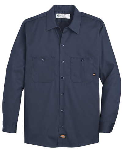 L307 Industrial Cotton Long Sleeve Work Shirt custom embroidered